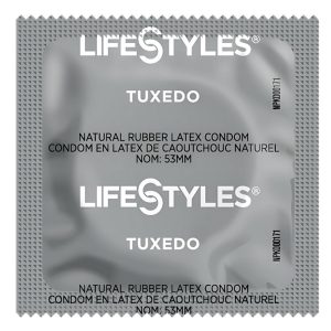 Buy Lifestyles Tuxedo Black Condom | Condom Depot